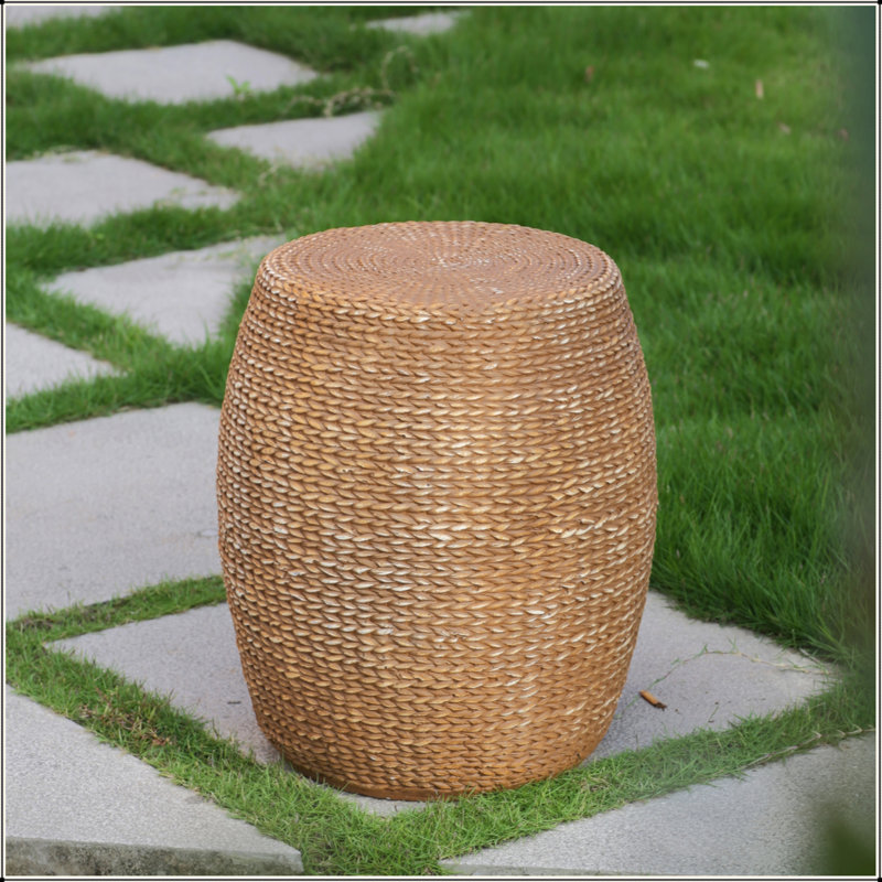 Outdoor Patio Drum-Shaped MGO Side Table