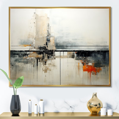 «Abstract Black Beige Road Collage II», reproduction d'art sur toile