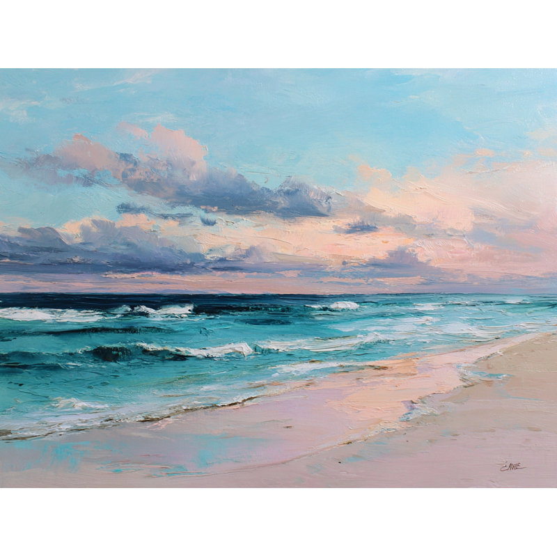 «Evening Surf Glow», art mural sur toile, H 36 po x l 48 po