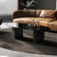 Table basse ovale en marbre clair de luxe-104312143