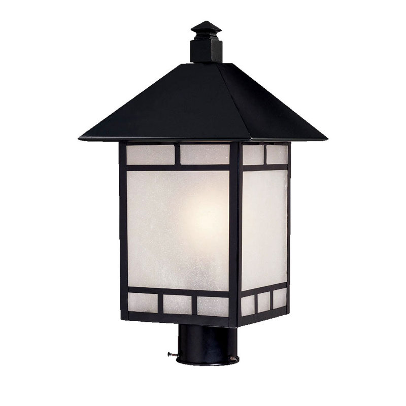 Tête de lanterne câblée à 1 lumière H 18,5 po Erving, Noir mat