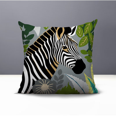 Oreiller carré réversible intérieur / extérieur Zyri Zebra