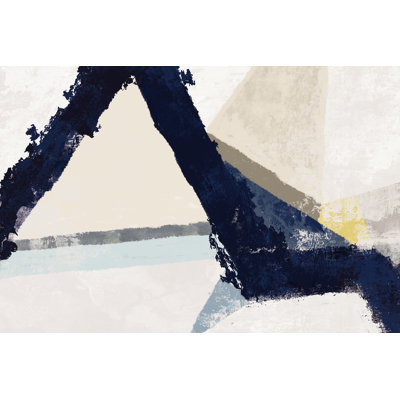Navy Geo Abstract Painting - Wrapped Canvas Art Prints