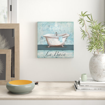 Aqua Bath Le Bein by Tre Sorelle Studios - Wrapped Canvas Print
