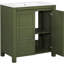 Meuble-lavabo de 30 po de couleur olive avec lavabo en céramique, portes à fermeture en douceur et conception spacieuse de 30 po avec rangement-2101322366-2101322367