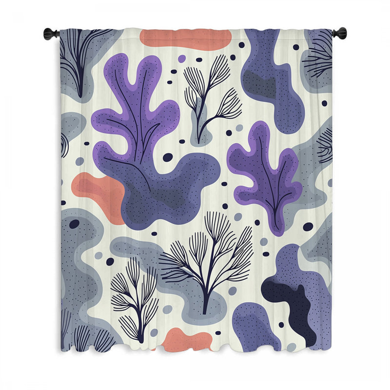 Rideaux de fenêtre Coral Reef, rideaux transparents et occultant - 1 panneau, L 50 po x L 84 po