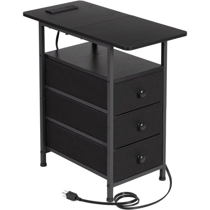 22.83'' W Metal Nightstand, Black