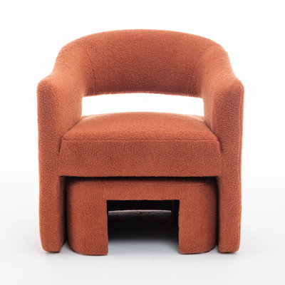 Upholstered Barrel Chair With Ottoman