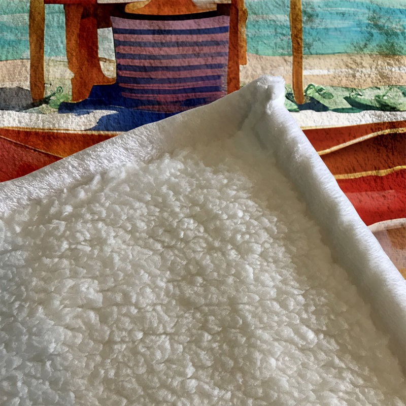Throw Blanket, 68" W x 80" L, Abstract, Orange/Tan/Blue