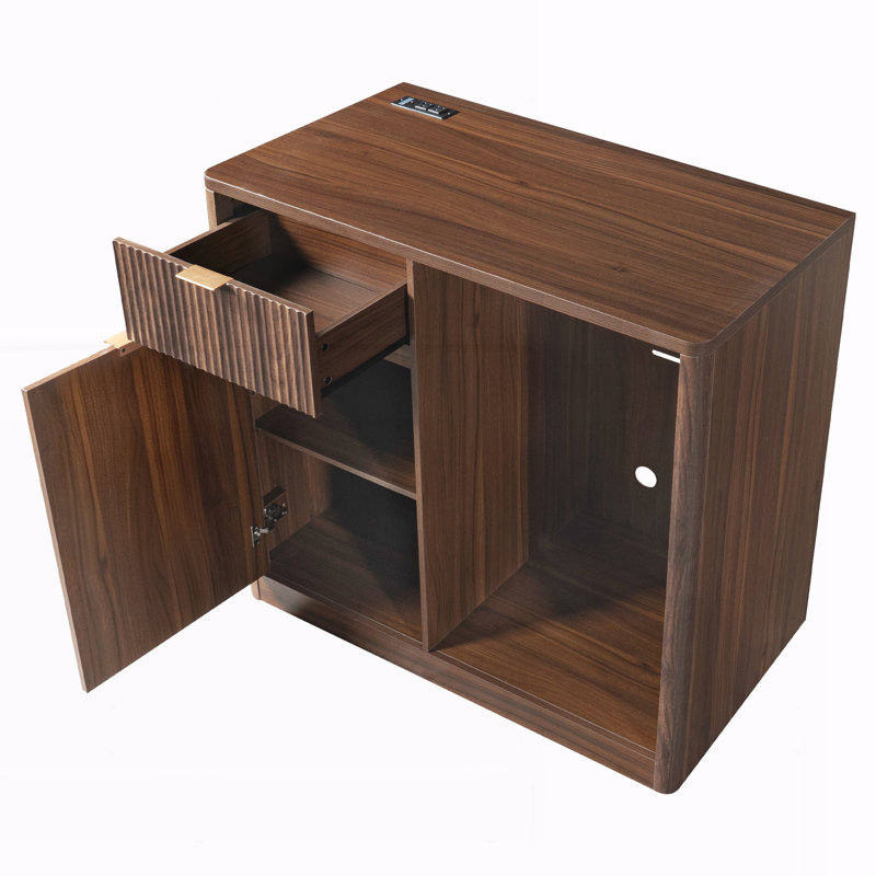 Armoire à café avec espace réfrigérateur, mini armoire à boissons avec rangement pour le vin et station de charge