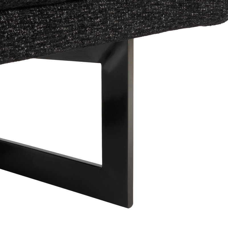 Mitch 92.13'' Faux Leather Sofa, Black Linen