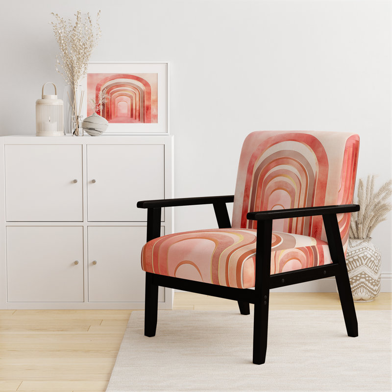 Chaise d'appoint abstraite Art Deco, Black Square Arms