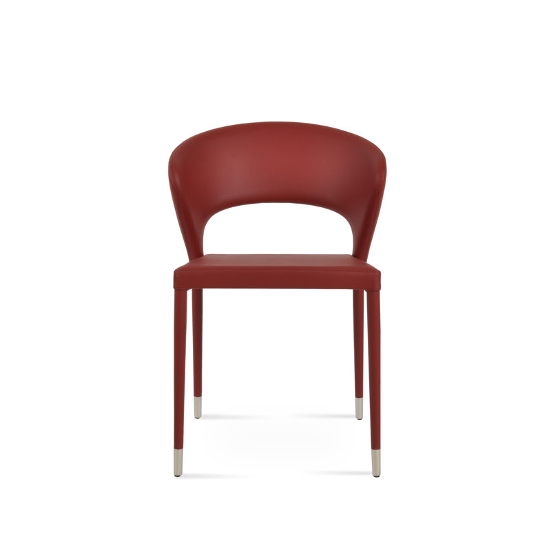 Prada Full Upholstery Dining Chair with Ring, Dark Red