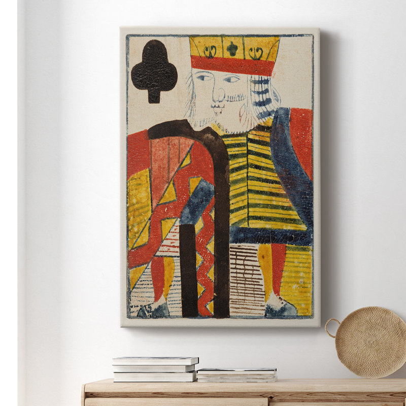 Cartes rétro V - peinture sur toile tendue, H 48 po x l 32 po x P 1 po