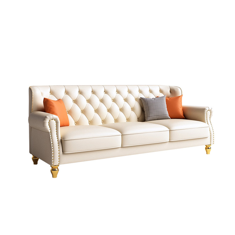 Canapé en cuir American, H 36,6 po x l 84,6 po x P 35,4 po