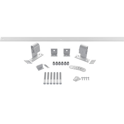 Premium J-Top Mount Steel Single Door Barn Door Hardware Kit Standard Single
