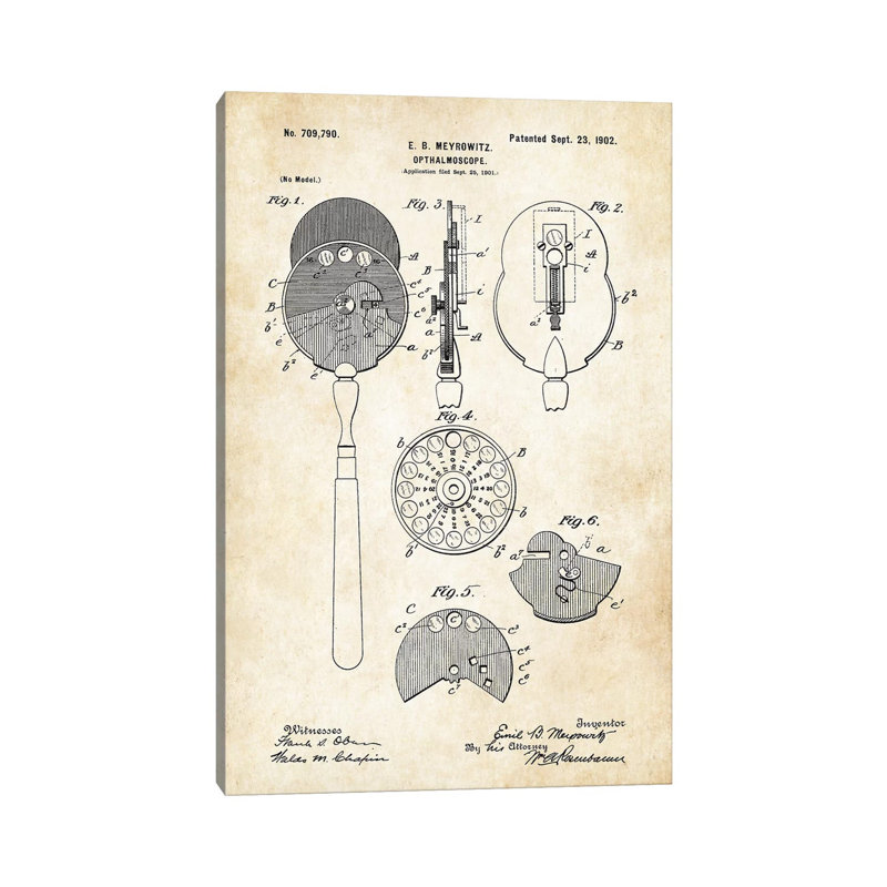 Doctor Opthalmoscope by Patent77 - Wrapped Canvas Gallery-Wrapped Canvas Giclée, 66.04 cm H x 45.72 cm W x 3.175 cm D