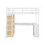 Lit mezzanine simple avec échelle, tablettes et bureau
