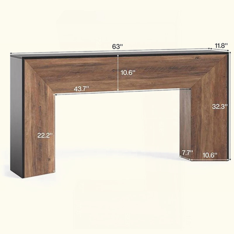 Entryway Table,Extra Long Couch Table,Console Table, Rustic Brown