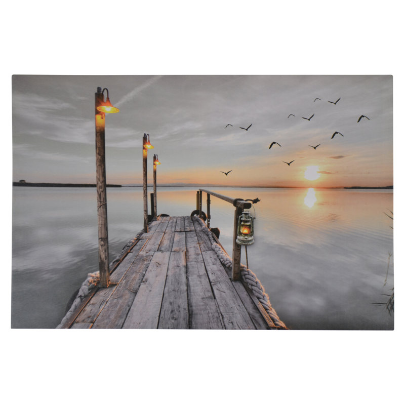 Sunset Over the Sound LED Enhanced Canvas Print