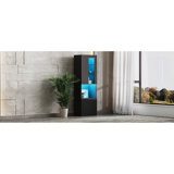 Versatile High Gloss Storage Cabinet With LED Lights, Ideal For Multiple Rooms And Storage Needs.