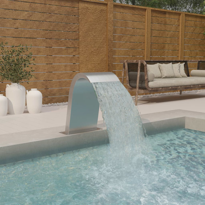 Outdoor Stainless Steel Waterfall Fountain