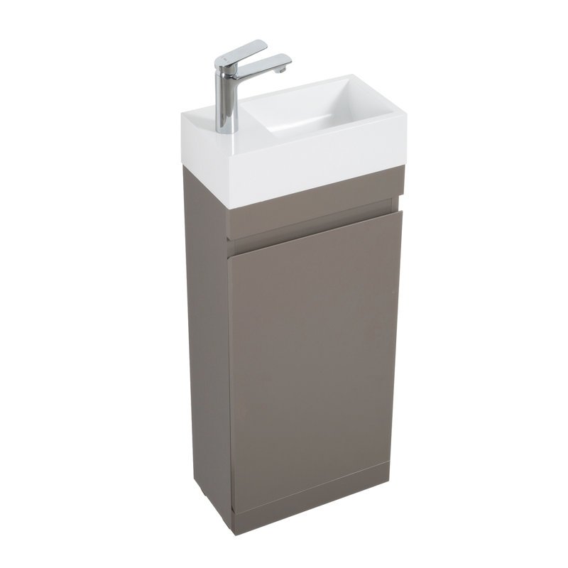 Ensemble de meuble-lavabo simple 17,99 po avec plateau en résine Quennie