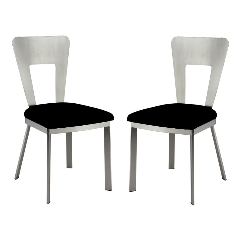 Bagdai Keyhole Back Side Chair in Black (Set of 2)