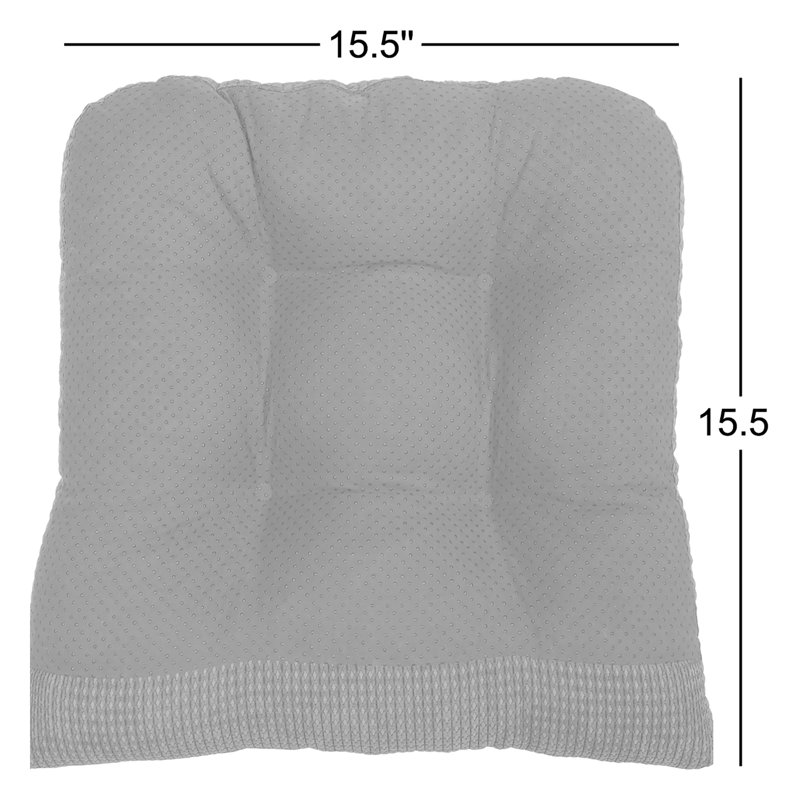 The Tyler Memory Foam Dining and Kitchen Chair Pad Cushions, 15x15x3, Alloy Gray