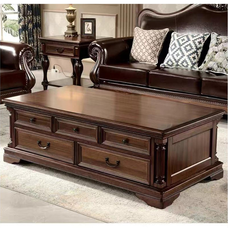 Table basse en bois massif de style américain, H 19,6 po x L 51 po x l 29,5 po