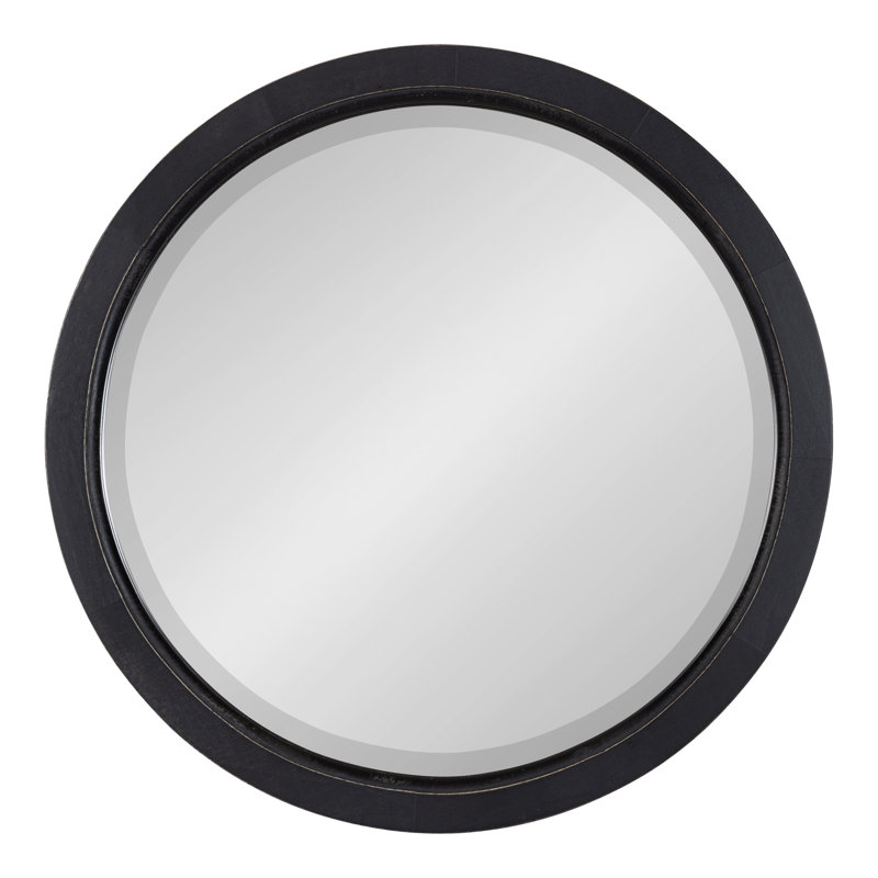 Miroir décoratif biseauté Hogan, Noir, 18 po x 18 po
