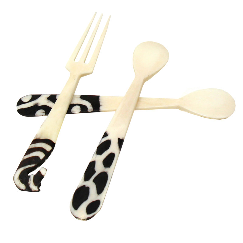 Ensemble de cuillères spécialisées 3 pièces, 2 cuillères, fourchette à dessins d'animaux