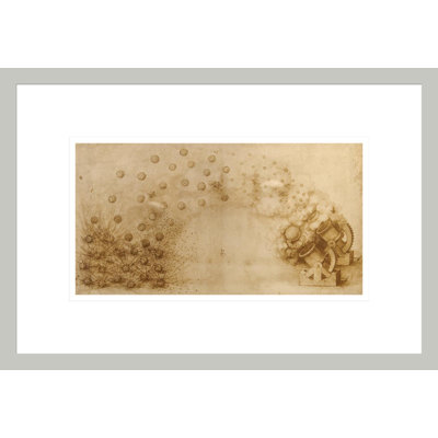 Sketch of a mortar for fragmentation bombs by Leonardo da Vinci -Framed Giclee Print