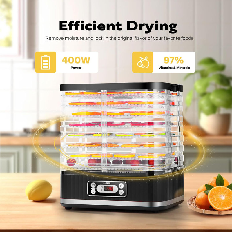 VIVOHOME 400 Watt Food Dehydrator, Black