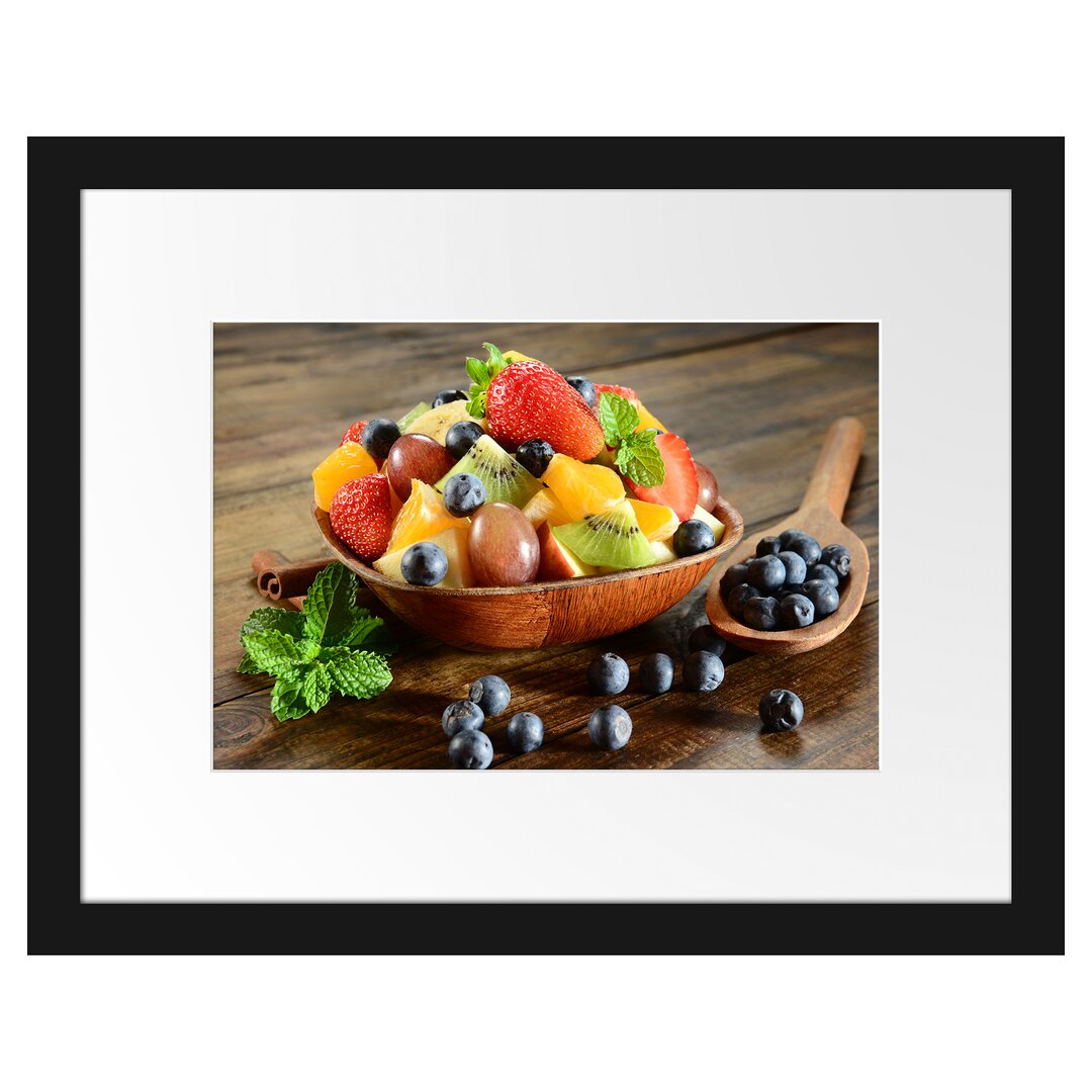 Gerahmtes Poster Bowl mit frischem Obst