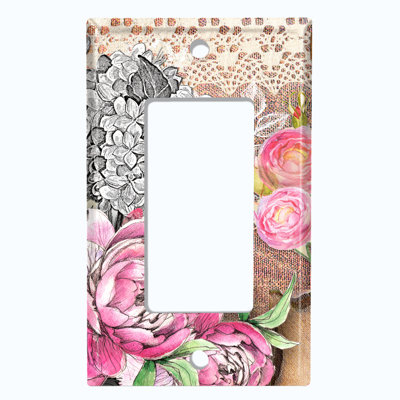 Patterned 1 - Gang Rocker Standard Wall Plate
