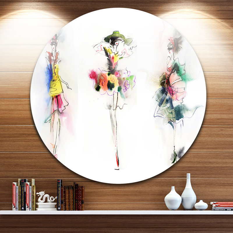 «Fashion Posing», peinture, H 38 po x l 38 po x P 1 po, Métal