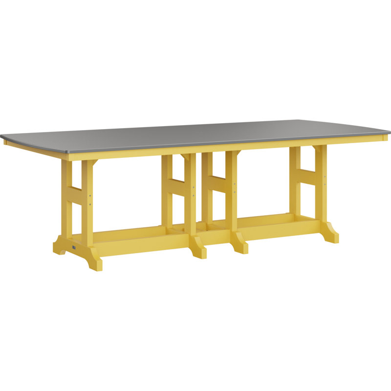 Table de bar rectangulaire 96 po Berlin Gardens Garden Classic, Acier inoxydable martelé, H 39,5 po x l 96 po x P 44 po