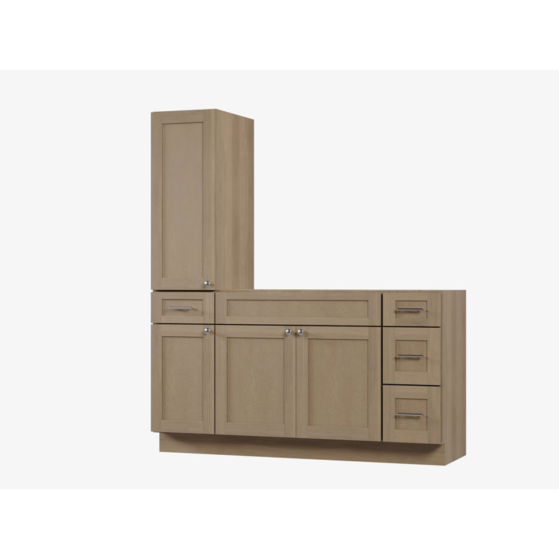 Meuble-lavabo simple 63 po Disar, Chêne naturel