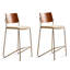 Chaise d'appoint à dossier brun uni (ensemble de 2)-133396671
