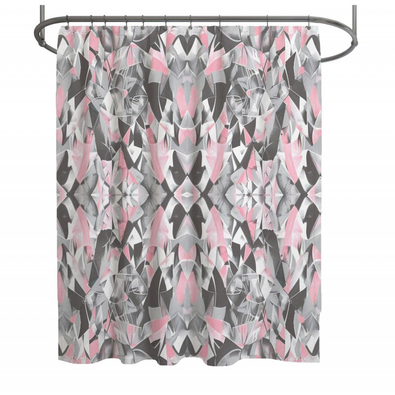 Crystal Artwork Bathroom Abstract Shower Curtain, 73"H x 70"W