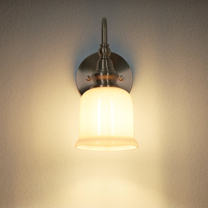 Applique murale à bras nickelé électrolytique à intensité variable 1 lumière Cassiel, Nickel