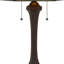Lampe de table Tiffany 60 W x 2, 66 cm de hauteur, résine noire mate, abat-jour rond Tiffany