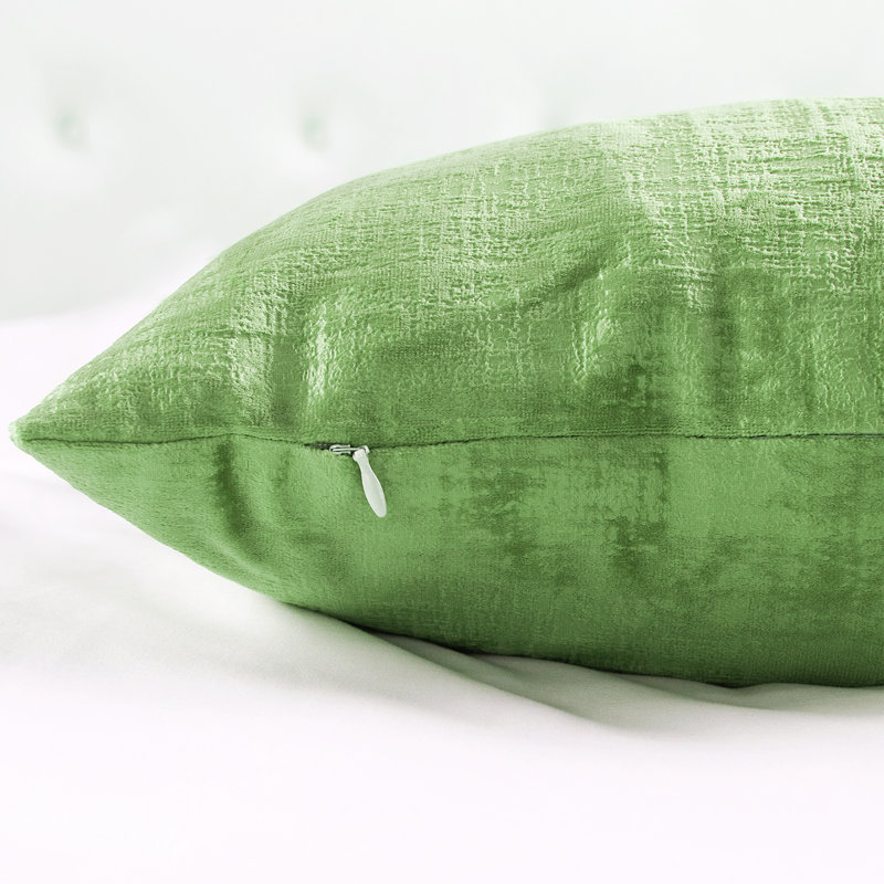 Housse de coussin réversible en velours texturé Euro, Vert Calla
