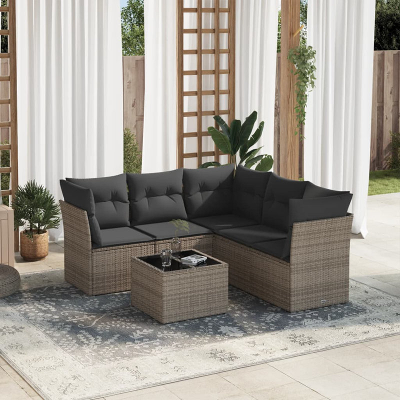 Vidaxl Garden Sofa Set Grey, Dark Grey
