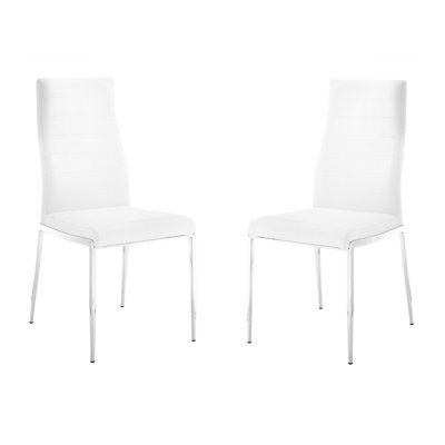 Chaise parsons en cuir Poyraz