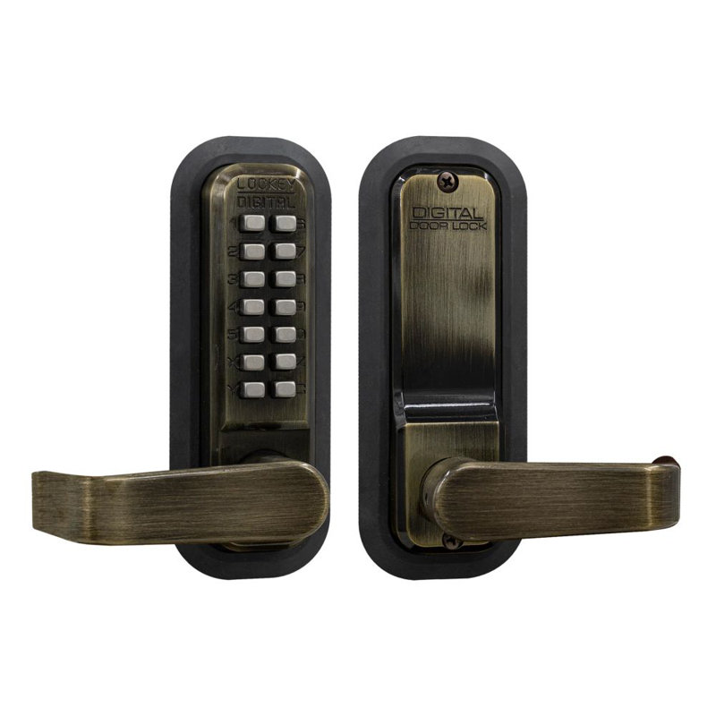 Levier de porte sans clé, Laiton antique