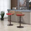 Ensemble de 2 tabourets de bar modernes pivotants avec repose-pieds réglables pour la cuisine et la salle à manger (rouge)
