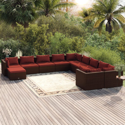 Ensemble modulaire de patio carré de 27,6 po de largeur avec coussins