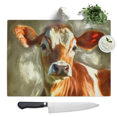 Cow  Glass Chopping Board